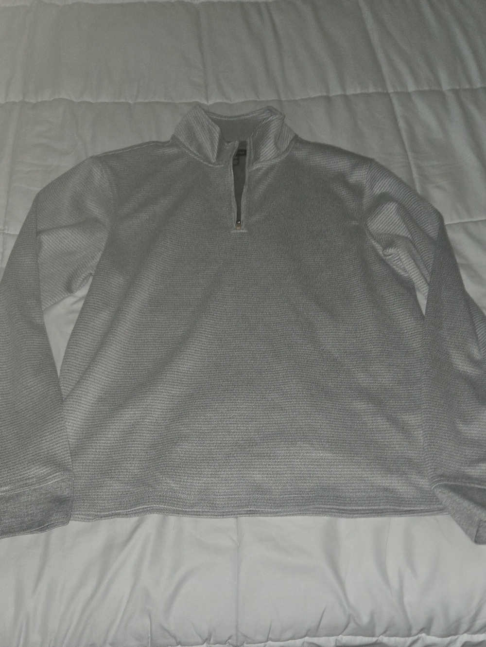 Kenneth Cole Light Gray Half-Zip Knit Sweater
